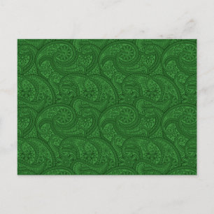 Green Paisley Postcard