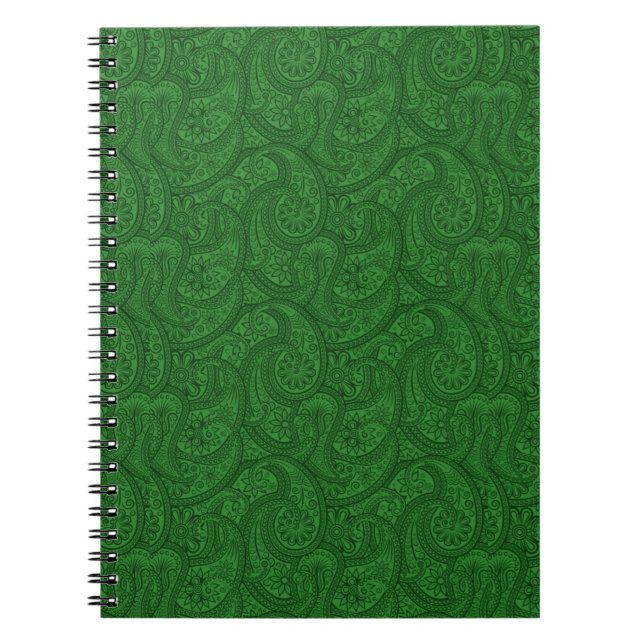 Green Paisley Spiral Notebook (Front)