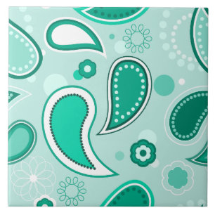 green paisley tile