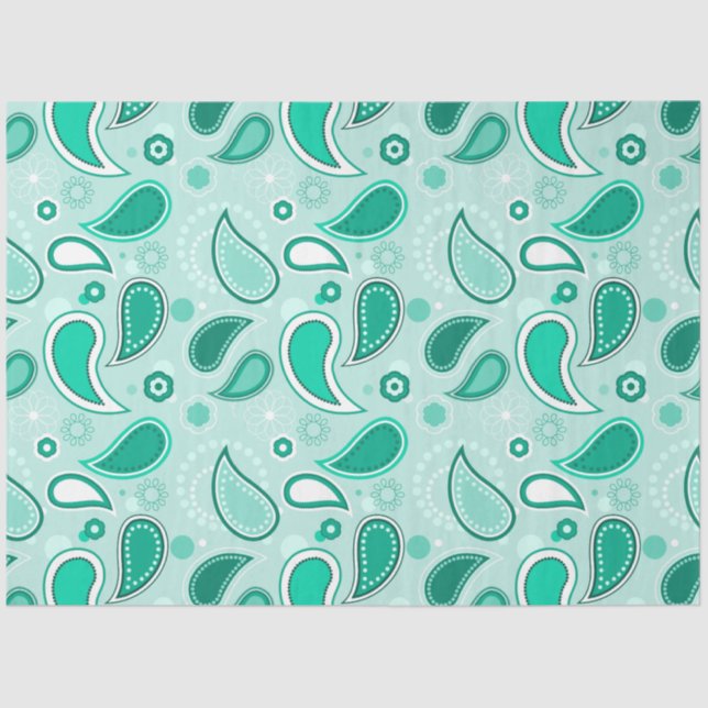 green paisley tissue paper (Front)