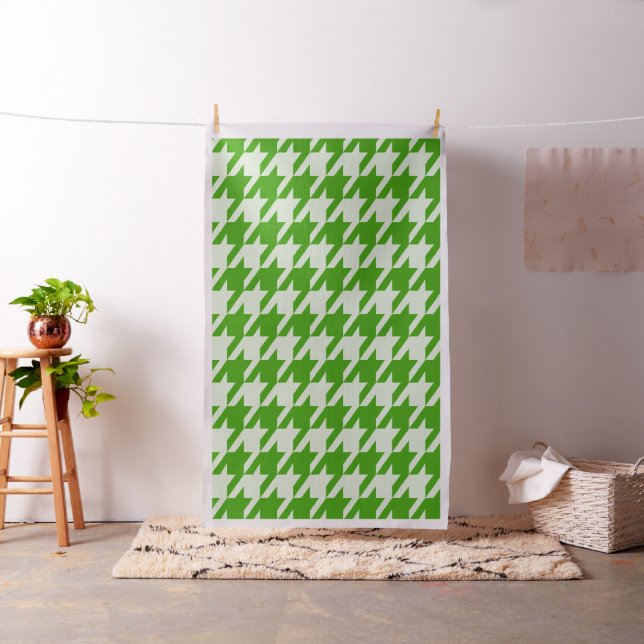 Green & Pale Green Houndstooth Seamless Pattern Fabric (In Situ)