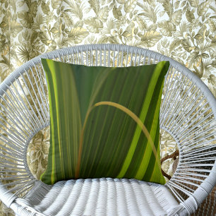 Green Palm Fronds Natural Tropical Abstract Cushion