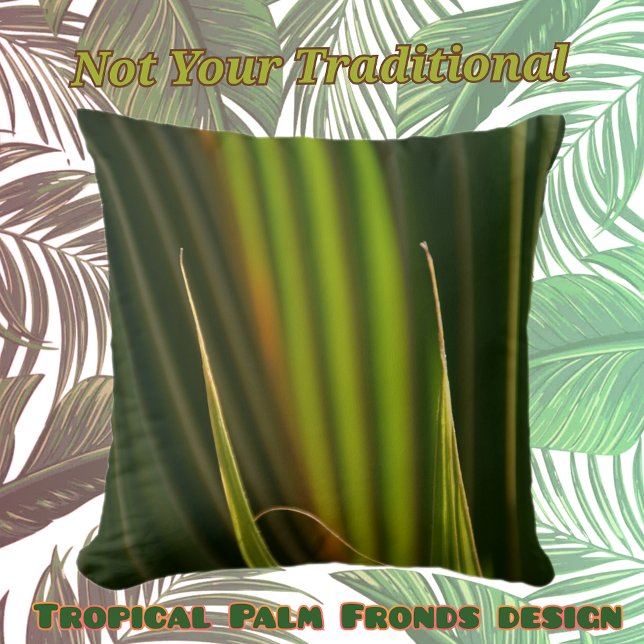 Green Palm Fronds Tropical Botanical Cushion (Creator Uploaded)