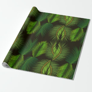 Green Palm Leaf Patterned wrapping paper