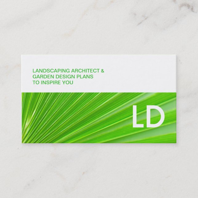 Green palm leaf  - personalised business card (Front)