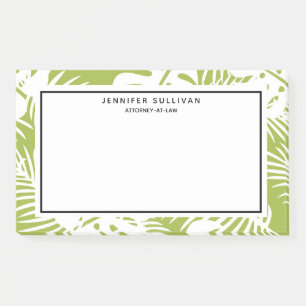 Green Palm Leaves Rainforest Pattern Post-it Notes