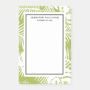 Green Palm Leaves Rainforest Pattern Post-it Notes