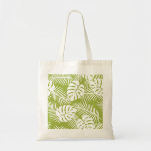 Green Palm Leaves Rainforest Pattern Tote Bag