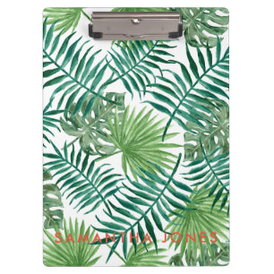 Green Palm Leaves trendy Classic Modern Clipboard