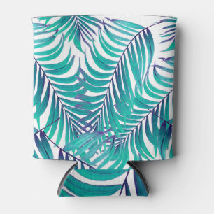 Green Palm Leaves: White Background Can Cooler