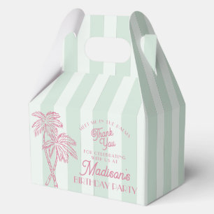 Green Palm Spring Pastel Beach Birthday Party Favour Box