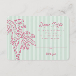 Green Palm Springs Pastel Diaper Raffle Insert