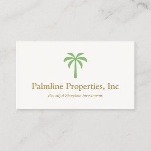 Green Palm Tree Beach Front Real Estate Calling Card
