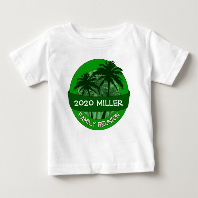 Green palm tree custom year name reunion tshirt (Front)
