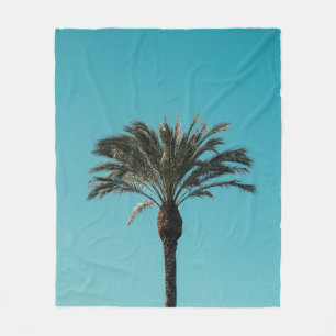 Green palm tree fleece blanket