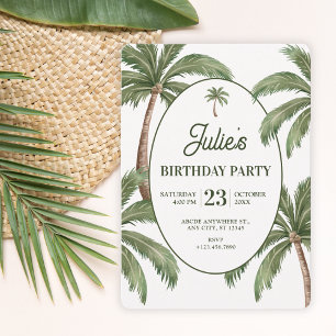 Green palm tree invitation