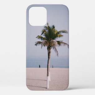 Green palm tree on seashore iPhone 12 case