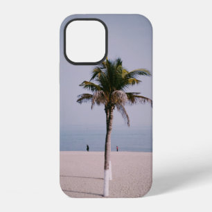 Green palm tree on seashore iPhone 12 case