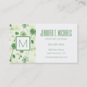Green Palm Tree Pattern Business Card
