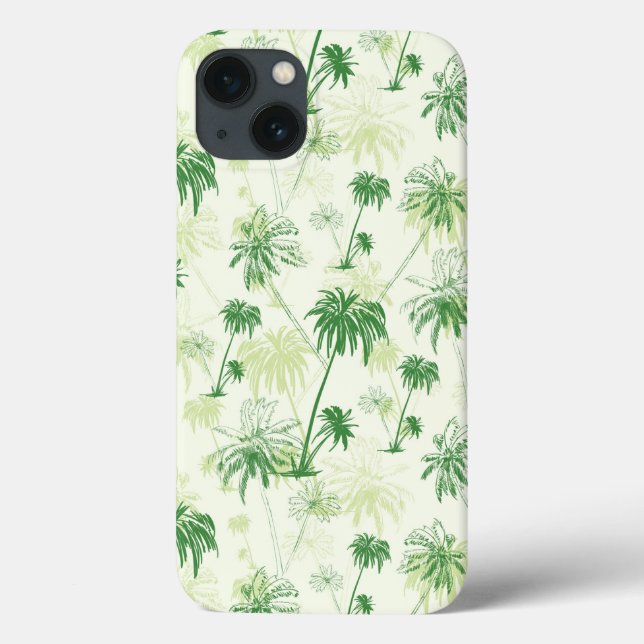 Green Palm Tree Pattern Case-Mate iPhone Case (Back)