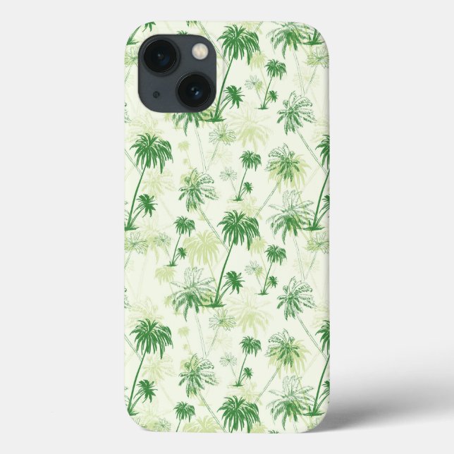 Green Palm Tree Pattern Case-Mate iPhone Case (Back)