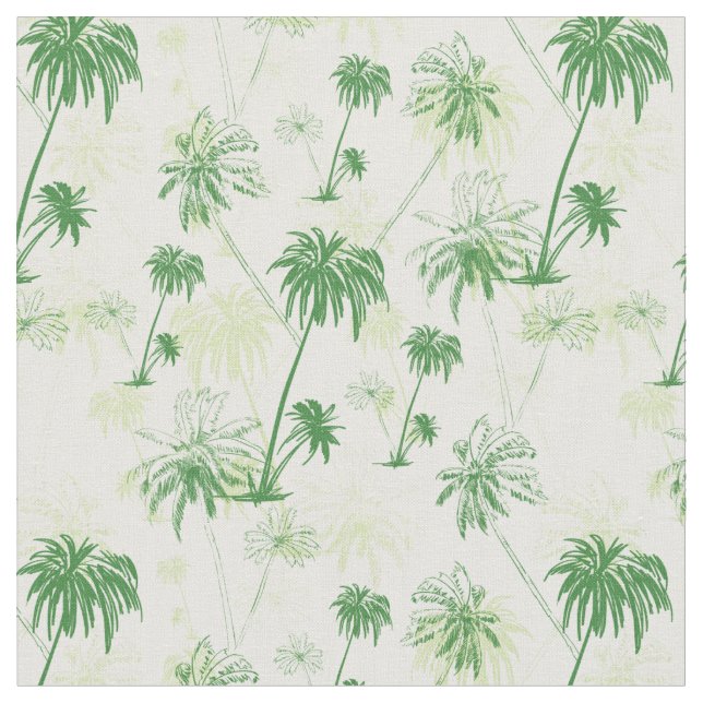 Green Palm Tree Pattern Fabric (Close Up)