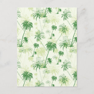 Green Palm Tree Pattern Postcard