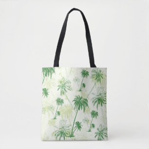 Green Palm Tree Pattern Tote Bag