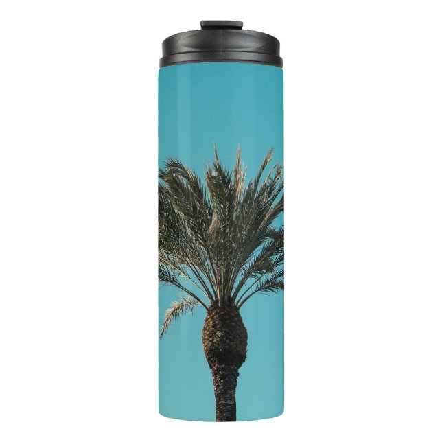Green palm tree thermal tumbler (Front)