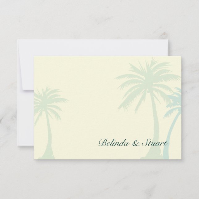 Green Palm Tree Wedding RSVP - no border (Front)
