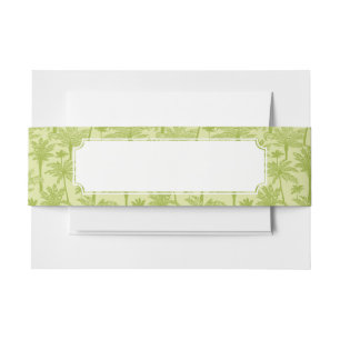 Green Palm Trees Pattern Invitation Belly Band