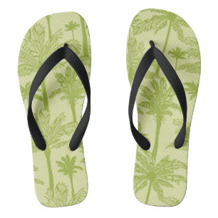 Green Palm Trees Pattern Jandals