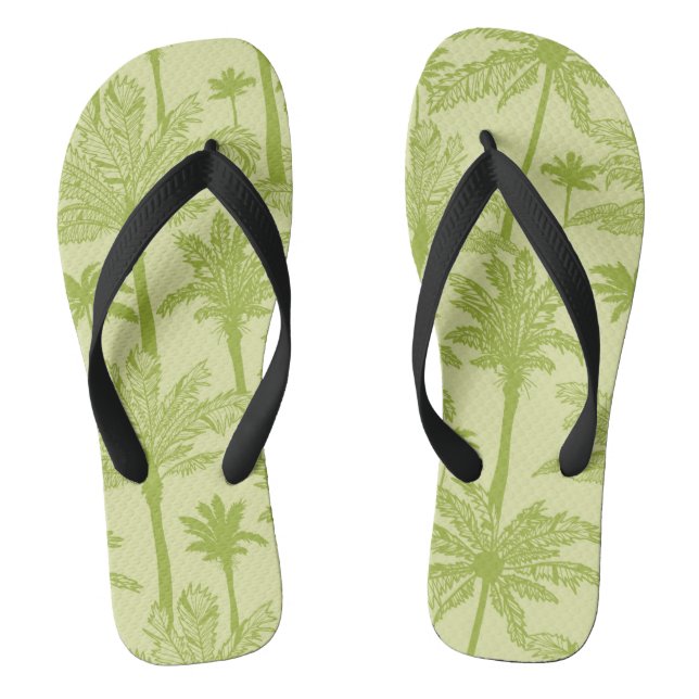 Green Palm Trees Pattern Jandals (Footbed)