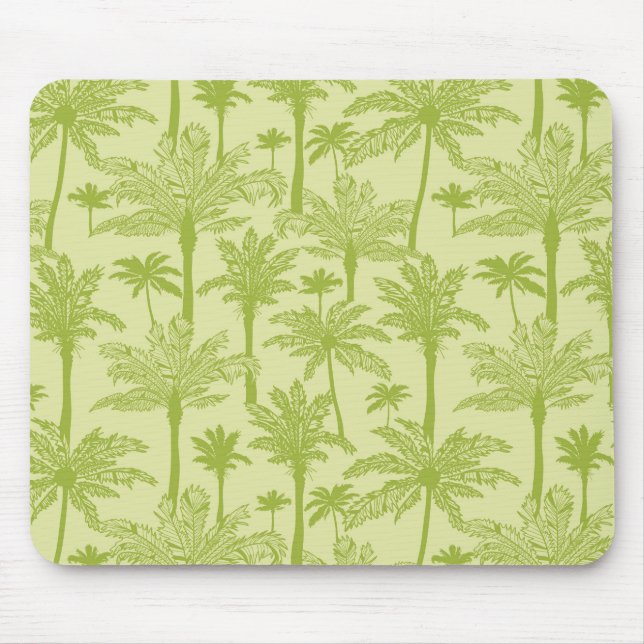 Green Palm Trees Pattern Mouse Pad (Front)