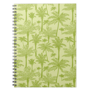 Green Palm Trees Pattern Notebook