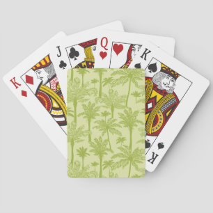Green Palm Trees Pattern Playing Cards