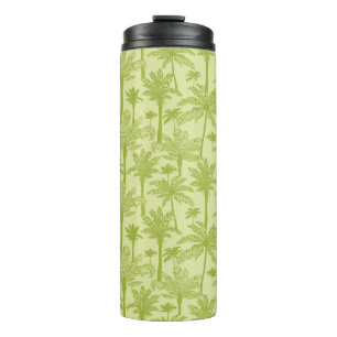 Green Palm Trees Pattern Thermal Tumbler