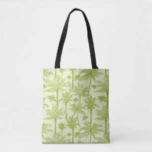 Green Palm Trees Pattern Tote Bag