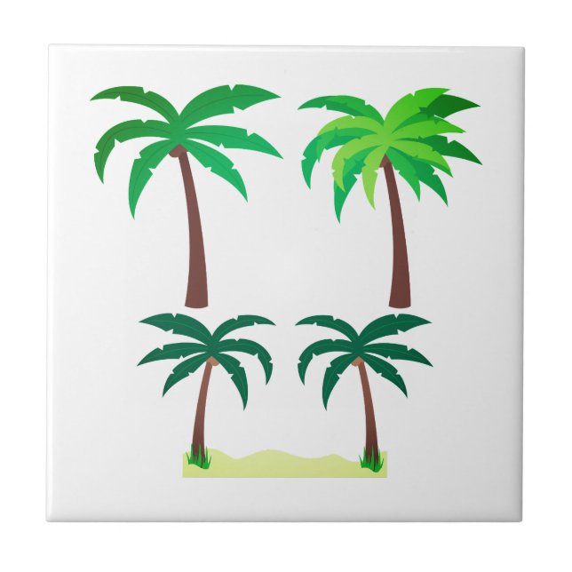 Green Palm Trees Summer Tile (Front)
