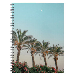 GREEN PALM TREES UNDER BLUE SKY NOTEBOOK