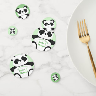 Green Panda Bear Baby Shower Confetti