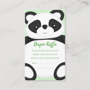Green Panda Bear Baby Shower Enclosure Card
