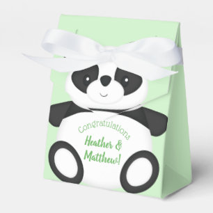 Green Panda Bear Baby Shower Favour Box