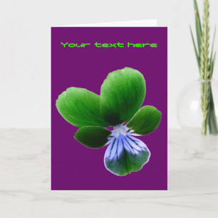 Green Pansy Customisable Greeting Card