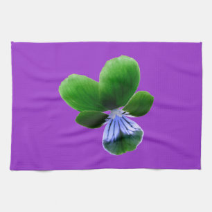 Green Pansy Kitchen Towel