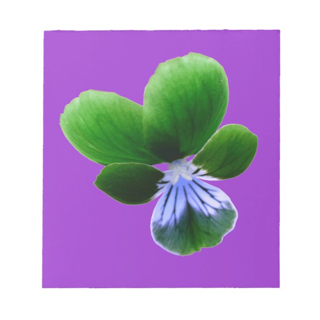 Green Pansy Notepad (Front)