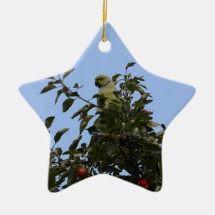 Green Parakeet Ceramic Tree Decoration