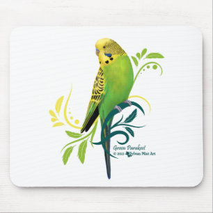 Green Parakeet Mouse Pad