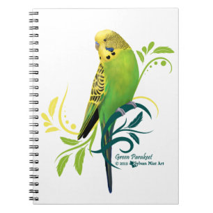 Green Parakeet Spiral Notebook
