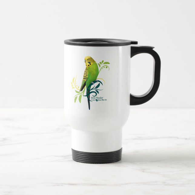 Green Parakeet Travel Mug (Right)